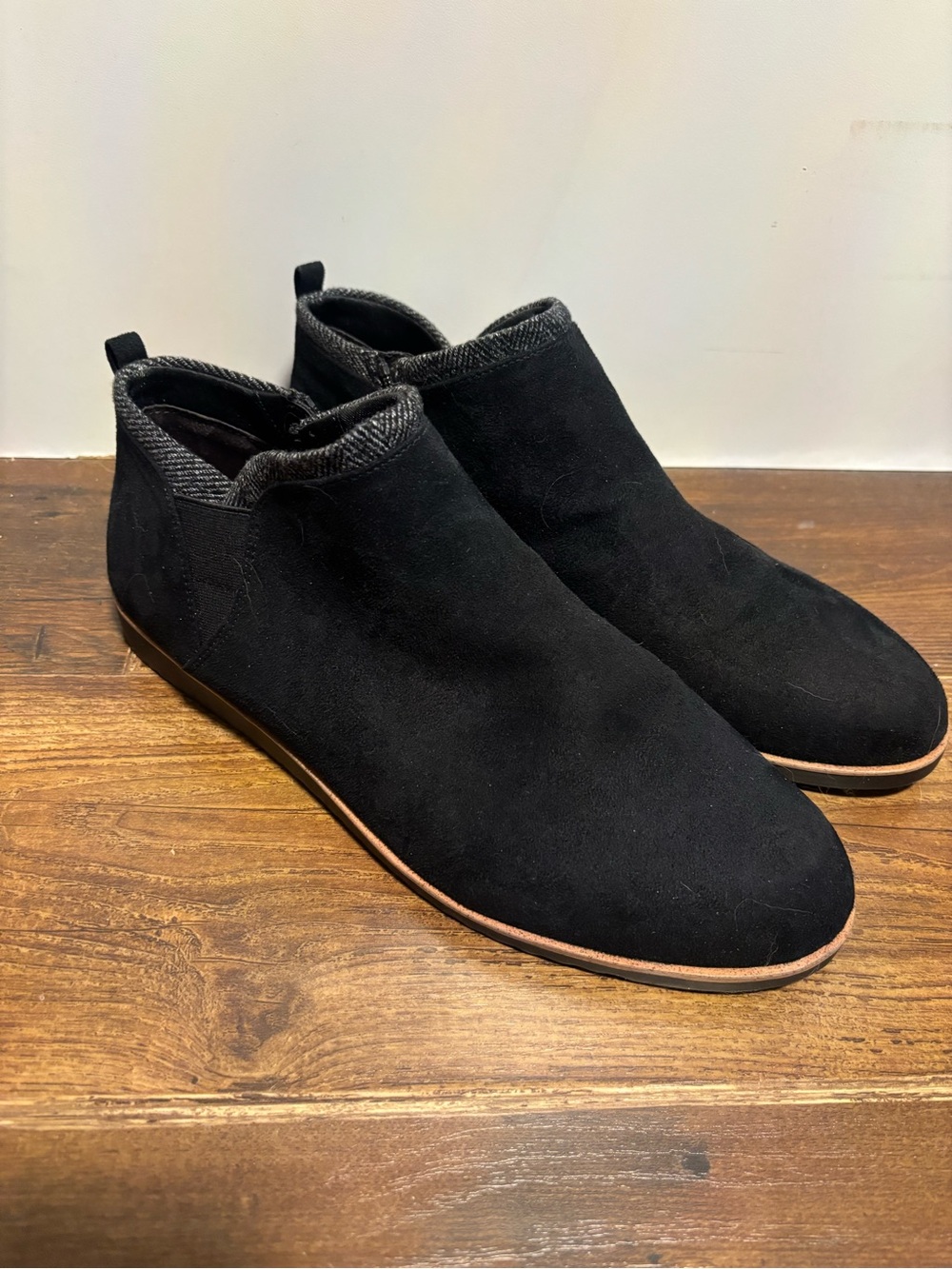 LifeStride by Velocity Women's Black Suede Ankle Booties - Slip-On Comfort